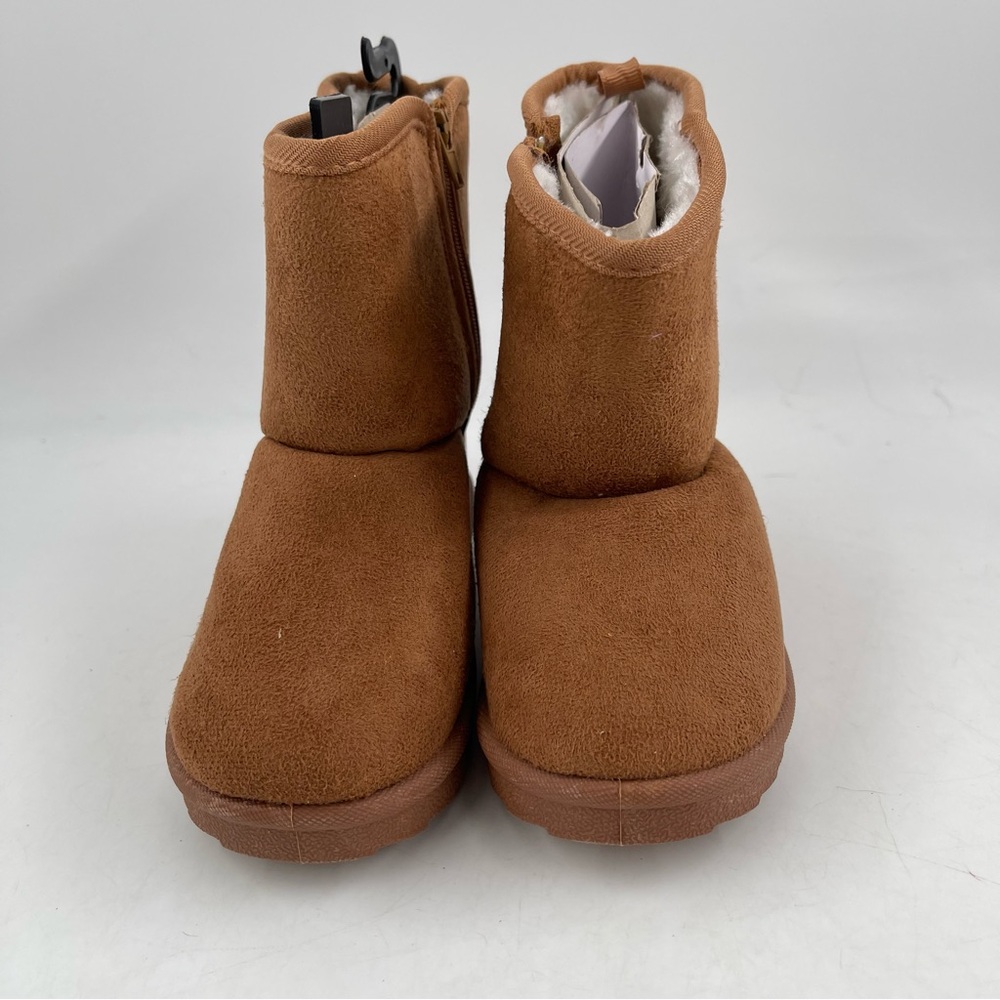 NEW! Kidgets Unisex Kids Cognac Sherpa Lined Zippered Winter Boots - Size 7/8 - Picture 3 of 11
